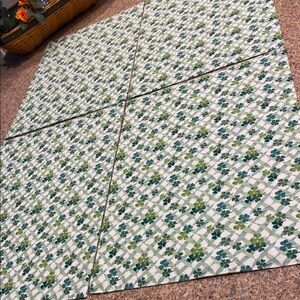 Longaberger 4 Fabric Shamrock Placemats Used Lots of Luck